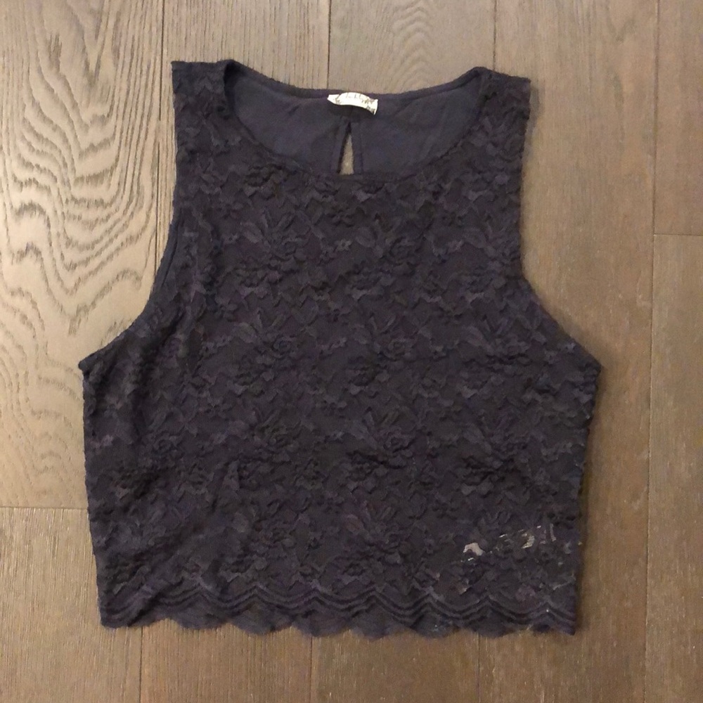 Blue lace tank top